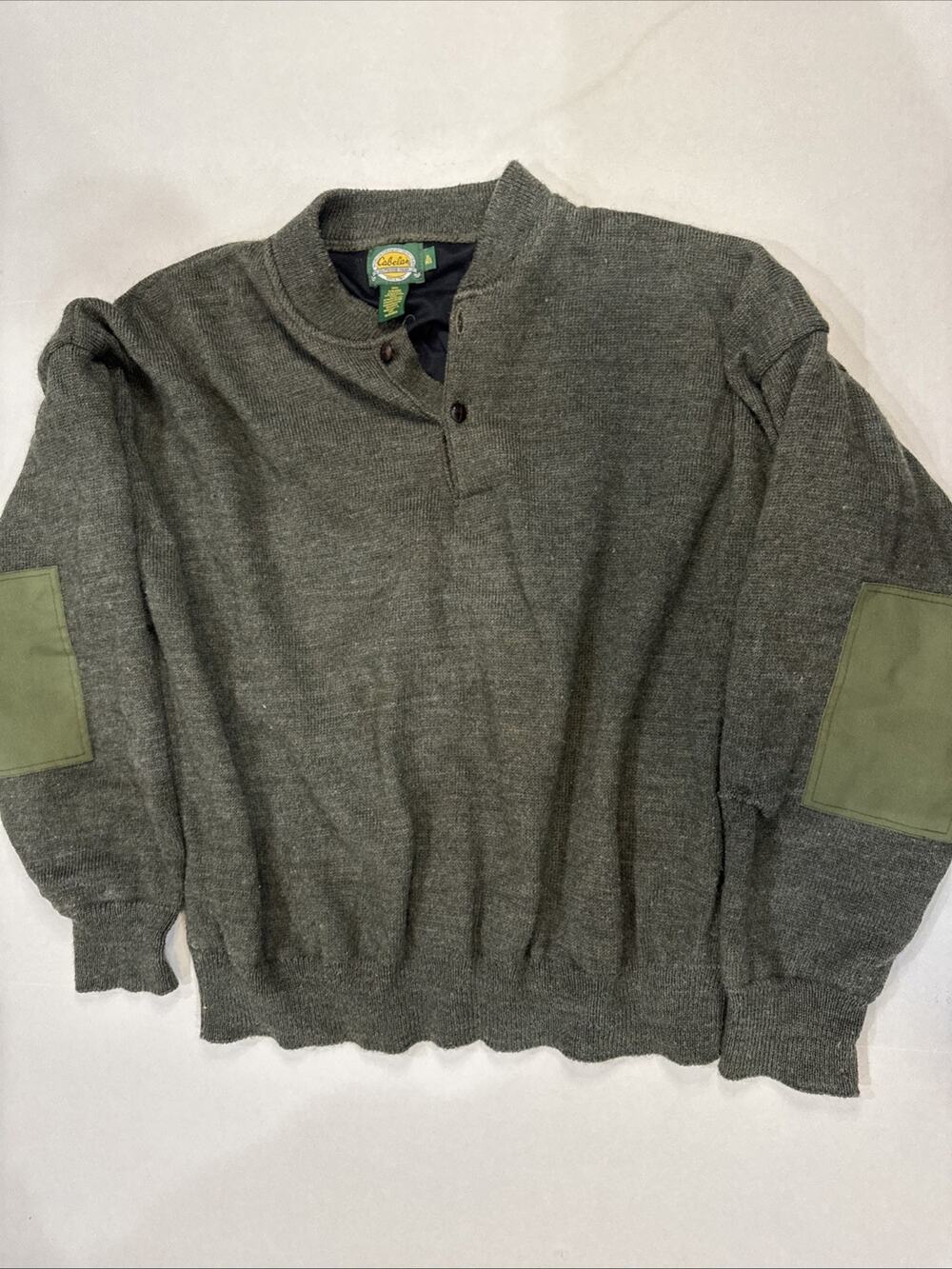 Vintage Cableas Wool Sweater With Windstopper Green Men’s Size XL